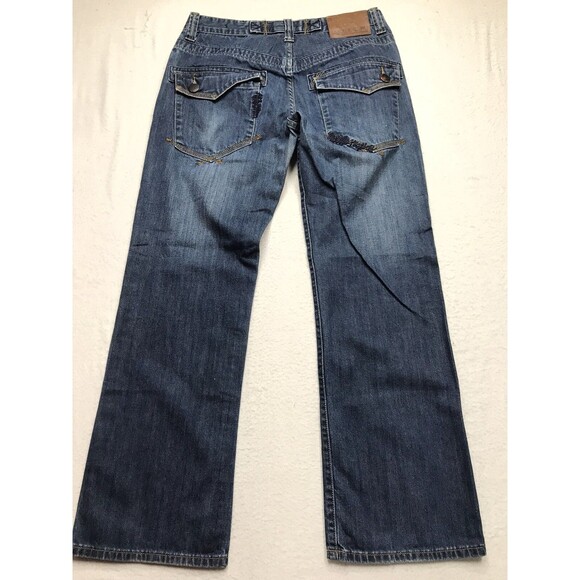 BLUE GURU Jeans Men 36/34 (34x32 actual) Blue Wide Leg Denim Flap Pocket - Picture 2 of 16